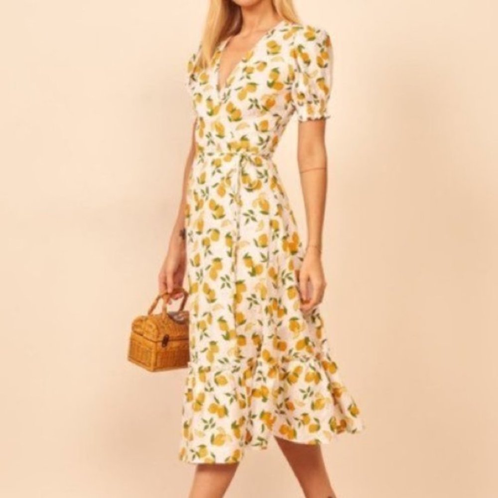 Reformation Veronika Linen Wrap dress